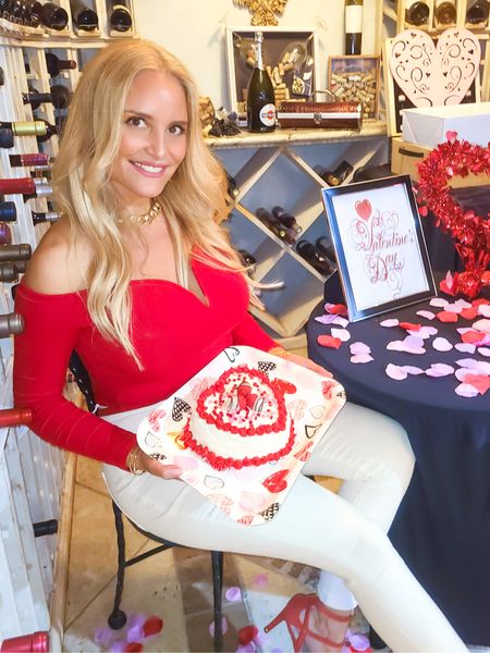 Valentine's Day outfit inspo!! Red and white is always a fabulous color combination but especially for Valentine's Day! Linked my favorite white jeans and some gorgeous red tops and red suede heels ❤️ 

#LTKshoecrush #LTKstyletip #LTKSeasonal