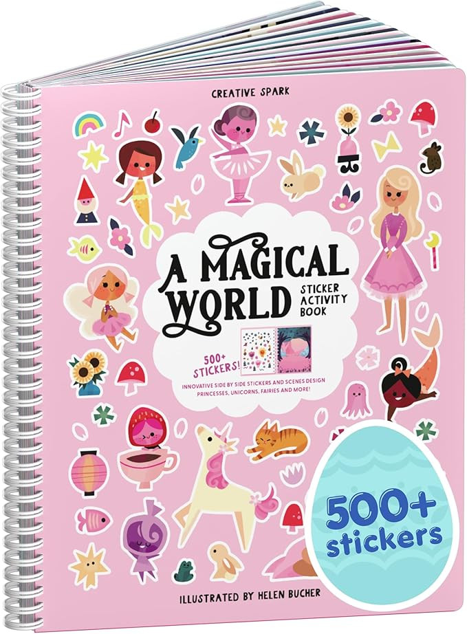 A Magical World 500+ Sticker Book for Girls by Cupkin Toddler Airplane Activity Coloring + Sticke... | Amazon (US)