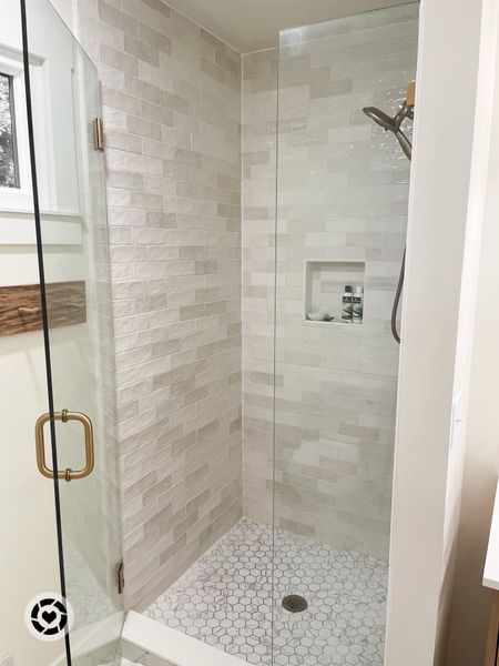 I love the variation in color of our white shower tile.  

Home Depot tile.  Ivy Hill tile.  White shower tile.  

#LTKhome