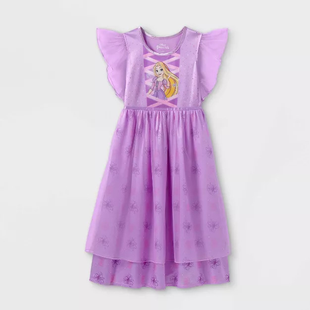 Girls' Disney Princess Rapunzel Regular Fit NightGown - Purple | Target