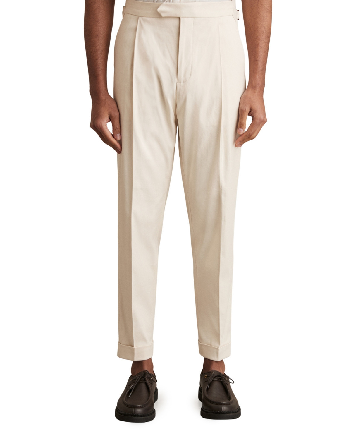Reiss Men's Stretch-Cotton Tapered Trousers - Stone | Macy's