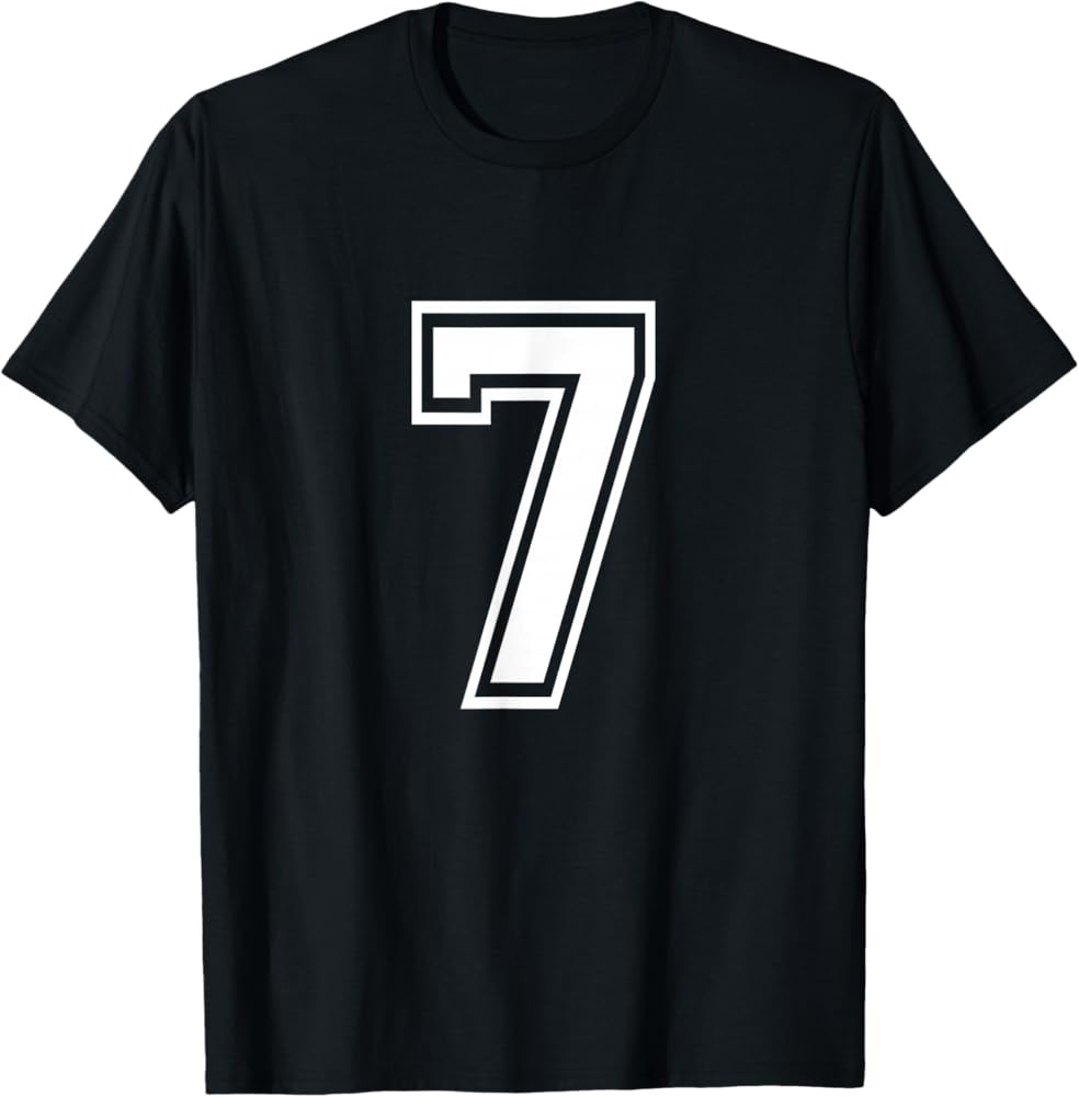 Number 7 Varsity Sports Team Jersey 7th Birthday 7 Years T-Shirt | Amazon (US)