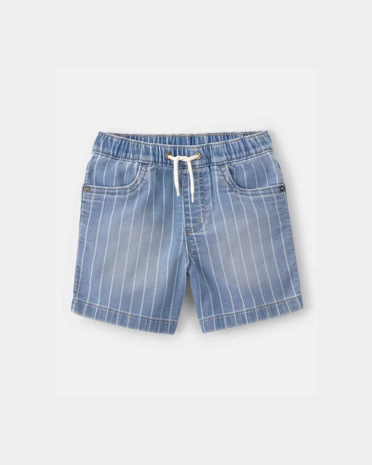 Toddler Boy Striped Denim Drawstring Shorts - Light Wash | Carter's Inc