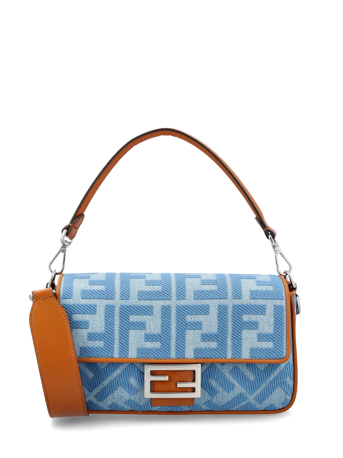 Fendi Baguette FF Embroidered Denim Tote Bag | Cettire Global