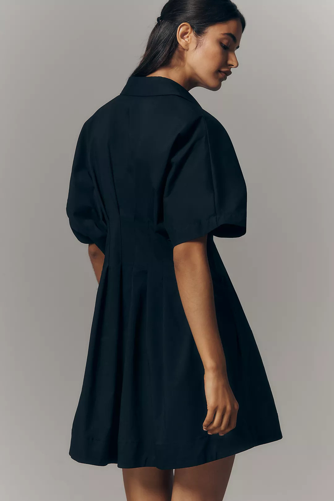 The Tobie Button-Front Pleated Shirt Dress by Exquise | Anthropologie (US)