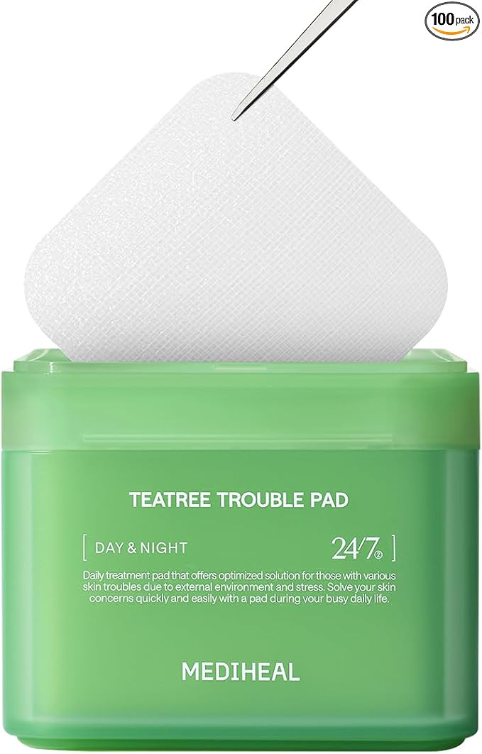 MEDIHEAL Teatree Trouble Facial Toner Pads with Tea Tree & Lactobacillus - Calming & Soothing for... | Amazon (UK)