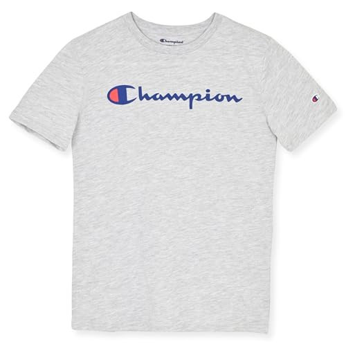 Champion T Short Sleeve Tee Shirt for Boys, Grey Logo | Amazon (US)