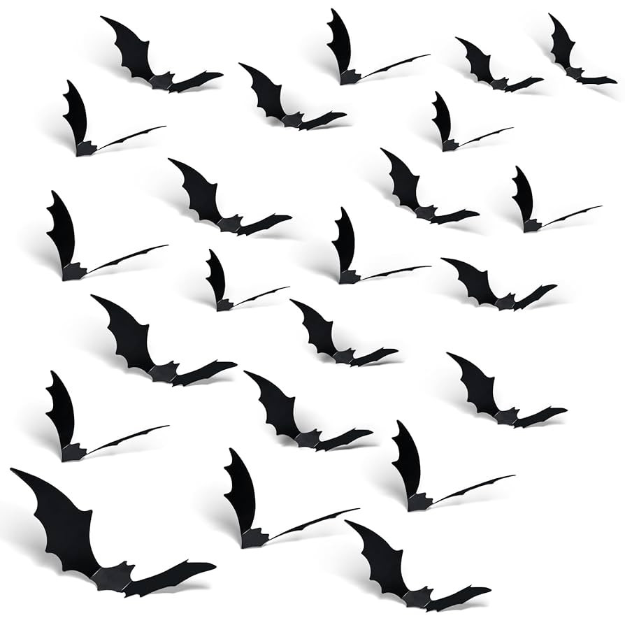 3D Halloween Bats Decorations Party Supplies,120PCS Bat Stickers for Wall with 4 Different Sizes,... | Amazon (US)