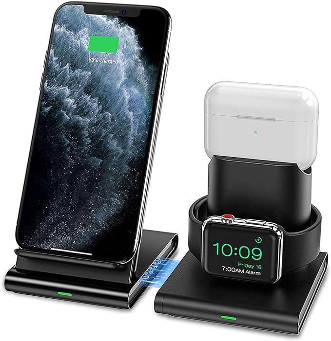 Seneo Wireless Charger, 3 in 1 Wireless Charging Station for Apple Watch, AirPods Pro/2, Detachab... | Amazon (US)
