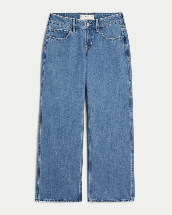 Women's Low-Rise Medium Wash Baggy Jeans | Women's New Arrivals | HollisterCo.com | Hollister (US)