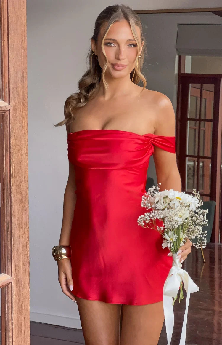 Zoella Red Off The Shoulder Mini Dress | Beginning Boutique | Beginning Boutique (US)