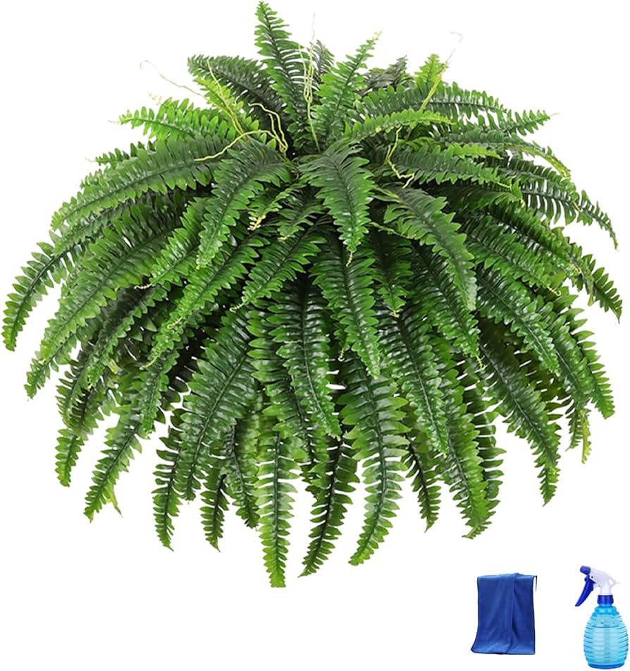 UV Resistant Lifelike Artificial Boston Fern, 28/38/60/88 Branches 2025 New Artificial Ferns, Fer... | Amazon (US)