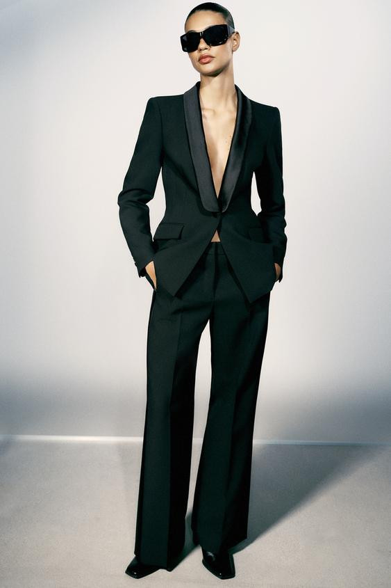 SATIN LAPEL BLAZER | Zara US
