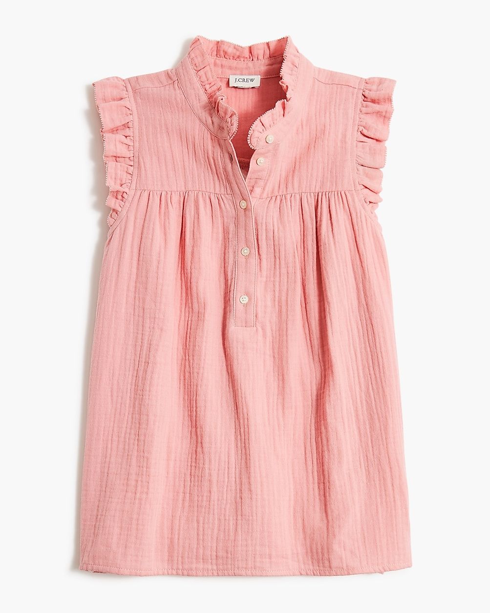 Gauze smocked ruffleneck top | J.Crew Factory