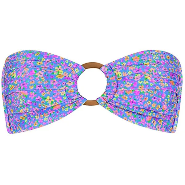 Women's Kulani Kinis Strapless Bandeau Swim Bikini Top Small Bubblegum Blossom | Scheels