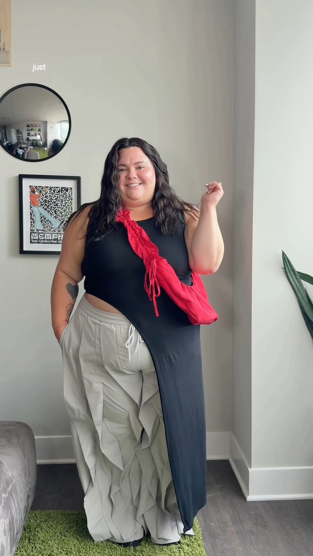 Plus size outfit of the day: 
• tank top: Solaya Long Line Too rented via nuuly size XL
• pants: Drawstring Ruffle Trousers from Micas size XXL
• sandals: Teva 
• purse: ASOS
• sweatpants: H&M size 3X 
• tank top: upcycled from Luvsick plus

#LTKgrwm #LTKMidsize #LTKPlusSize