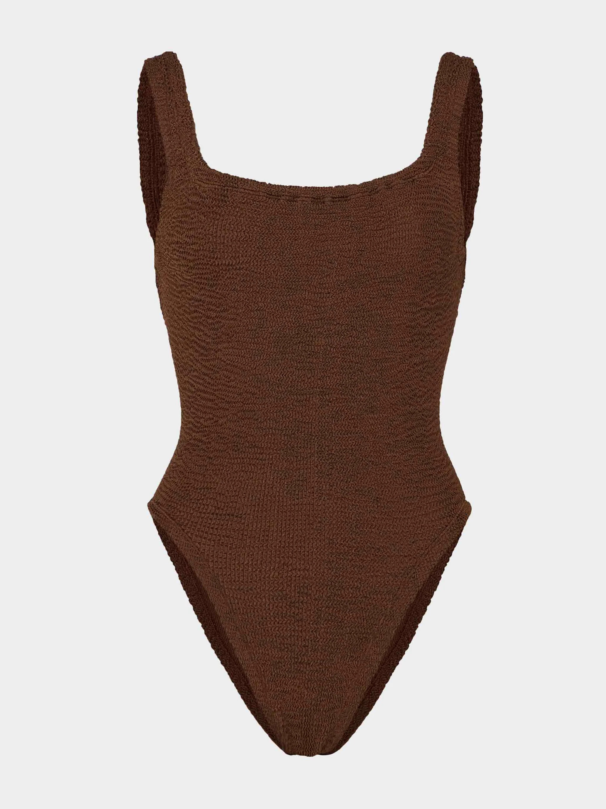 Square Neck Swim - Metallic Chocolate | HUNZA G
