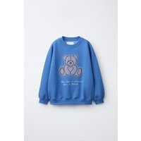 Zara - Sweatshirt Mit Bären-Patch Und Karos - Bläulich - 8-9 Jahre (131 Cm) - Unisex | Zara DE