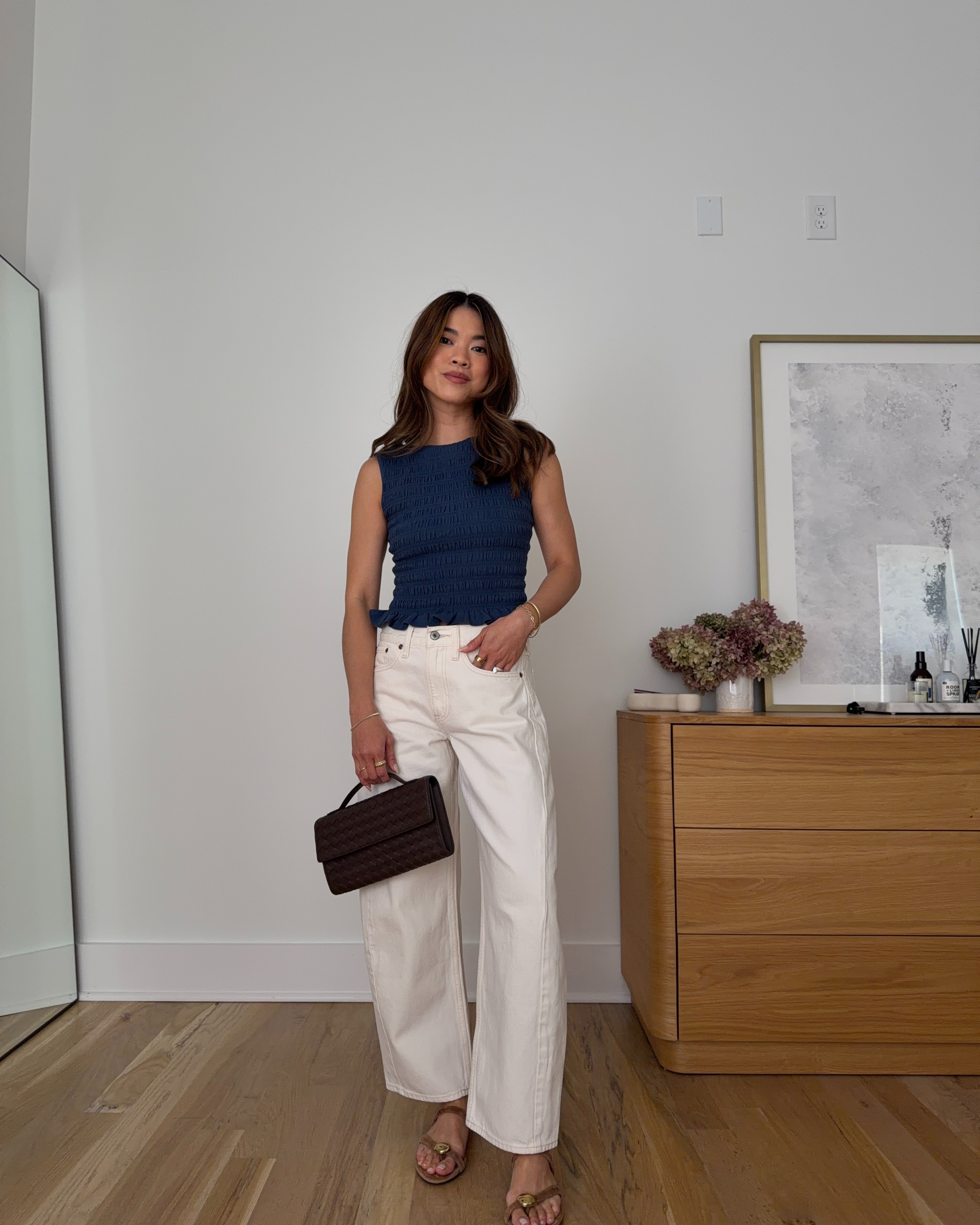 Sizing info: 
•Top size XS
•Jeans size 24 short in the color Ecru 

petite fashion, get dressed with me, outfit inspiration, ootd, nashville outfit, Nashville influencer, petite style, vacation style, casual outfits, mom style, petite pants, spring outfits, spring outfit info, spring pants, spring outfit idea, spring top, spring bag, spring blouse, spring shoes, spring jeans, white jeans, barrel jeans 
@abercrombie 
 

#LTKootd #LTKPetite #LTKSeasonal