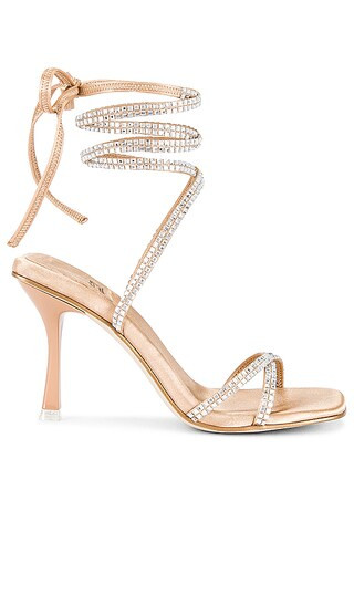 Shimmer Sandal in Natural Satin Silver | Revolve Clothing (Global)