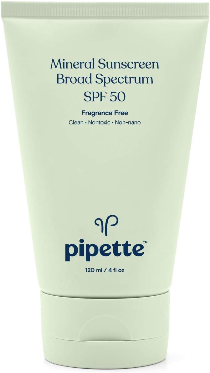 Pipette Mineral Sunscreen - SPF 50 Broad Spectrum Baby Sunblock with Non-Nano Zinc, UVB/UVA Non-Toxi | Amazon (US)