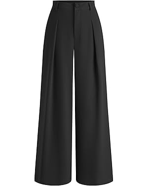 CIDER High Waist Solid Zipper Wide Leg Trousers | Amazon (US)