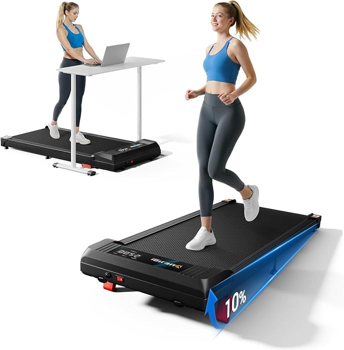 Walking Pad Under Desk Treadmill with Incline for Home Office, 2.5HP Portable Walking Pad Treadmi... | Amazon (US)