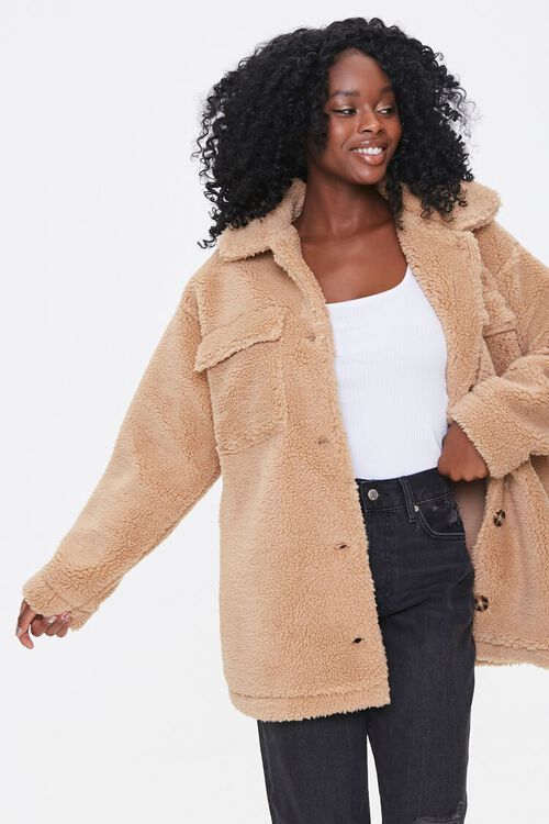 Faux Shearling Button-Front Jacket | Forever 21 (US)