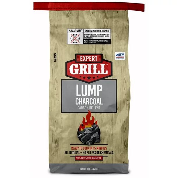 Expert Grill Lump Charcoal, All Natural Hardwood Charcoal, 8 lbs - Walmart.com | Walmart (US)