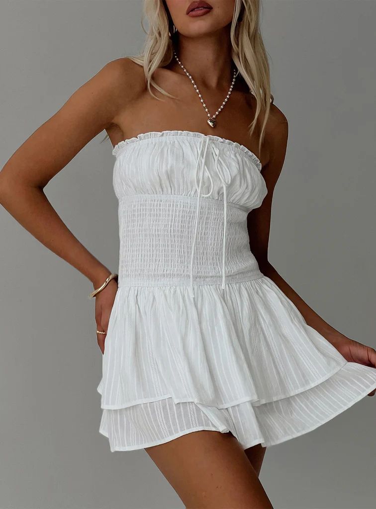Denson Strapless Mini Dress White | Princess Polly US