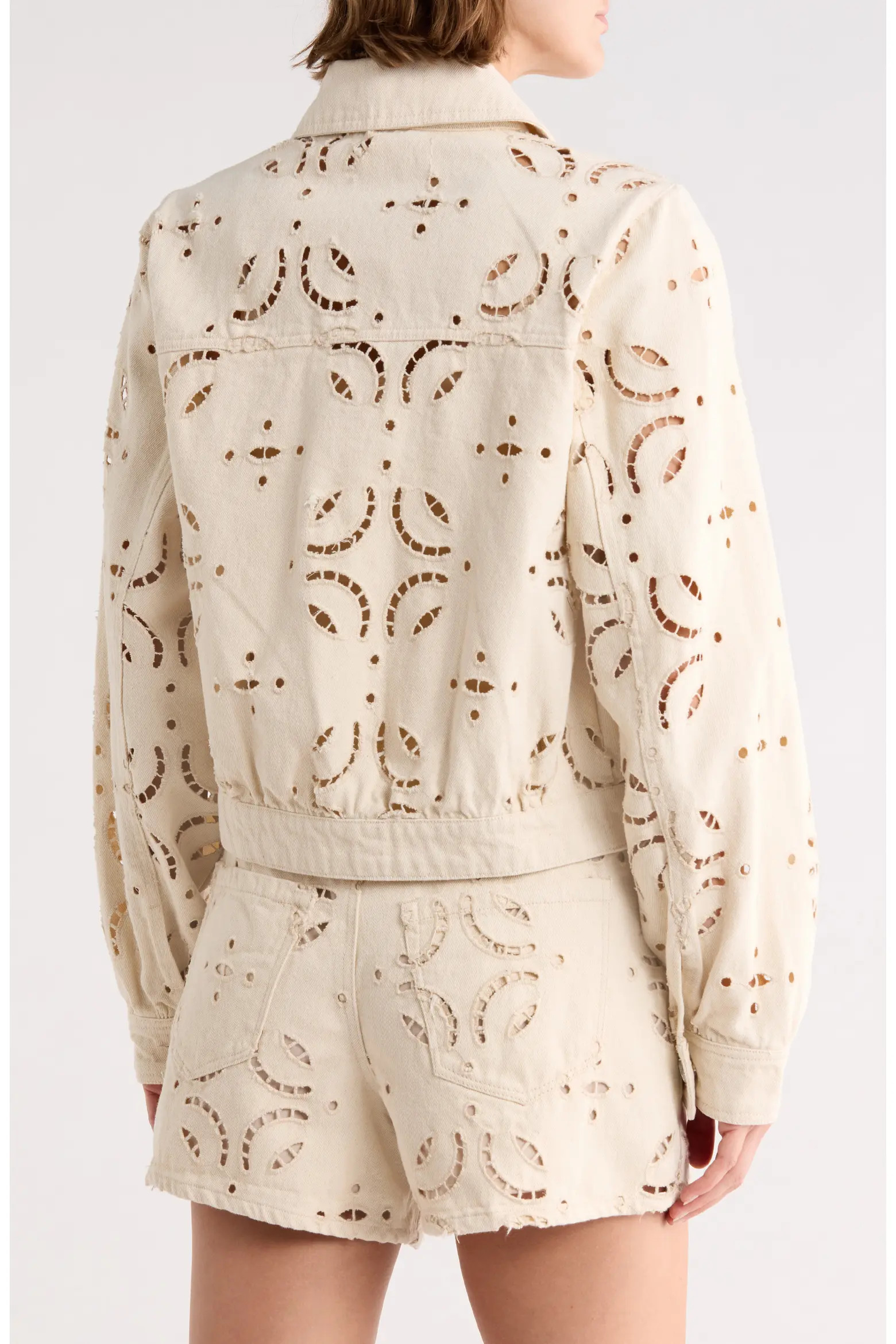 Eyelet Embroidered Denim Trucker Jacket (Women) | Nordstromrack | Nordstrom Rack