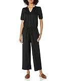 Amazon Brand - Goodthreads Women's Washed Linen Blend Button Front Jumpsuit, Black, 2 | Amazon (US)