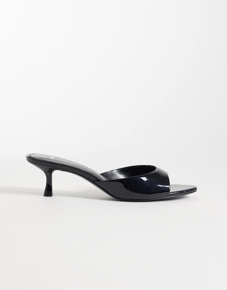 Mango starring Hailey Bieber heeled mule in black | ASOS (Global)