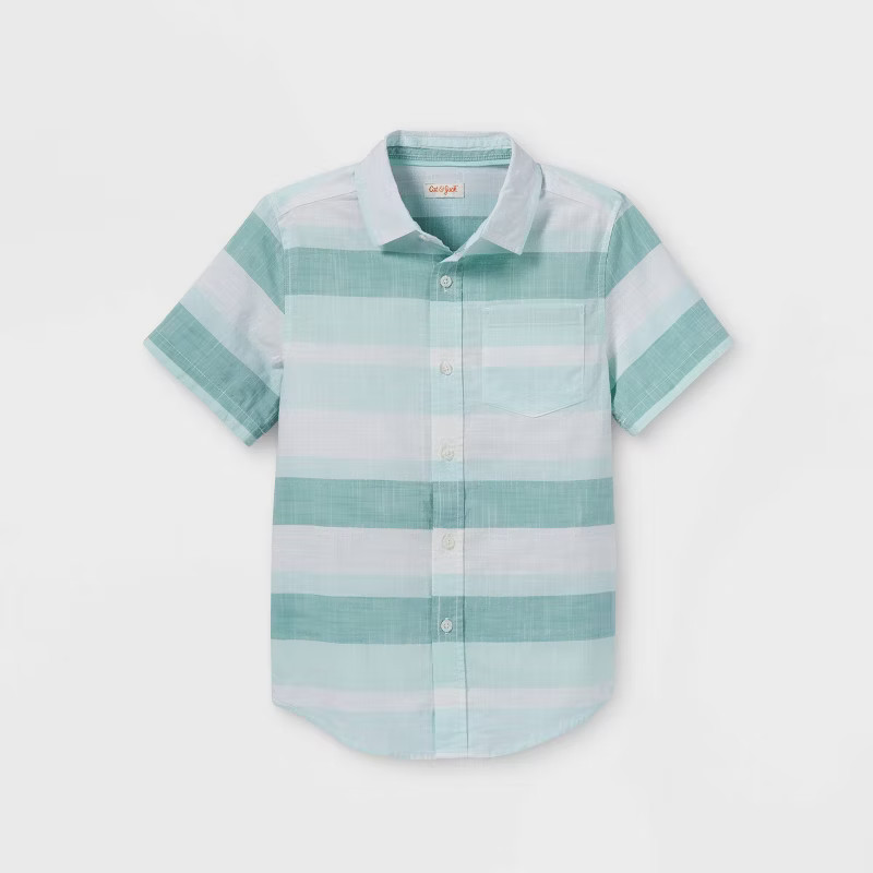 Boys' Woven Button-Down Short Sleeve Shirt - Cat & Jack™ | Target