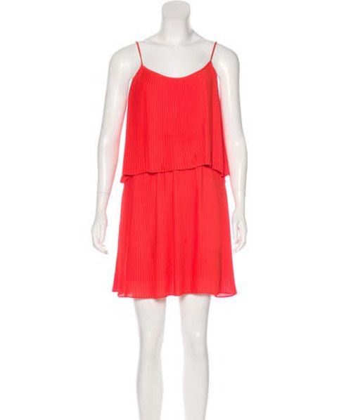 Parker Tiered Pleated Dress Orange | The RealReal