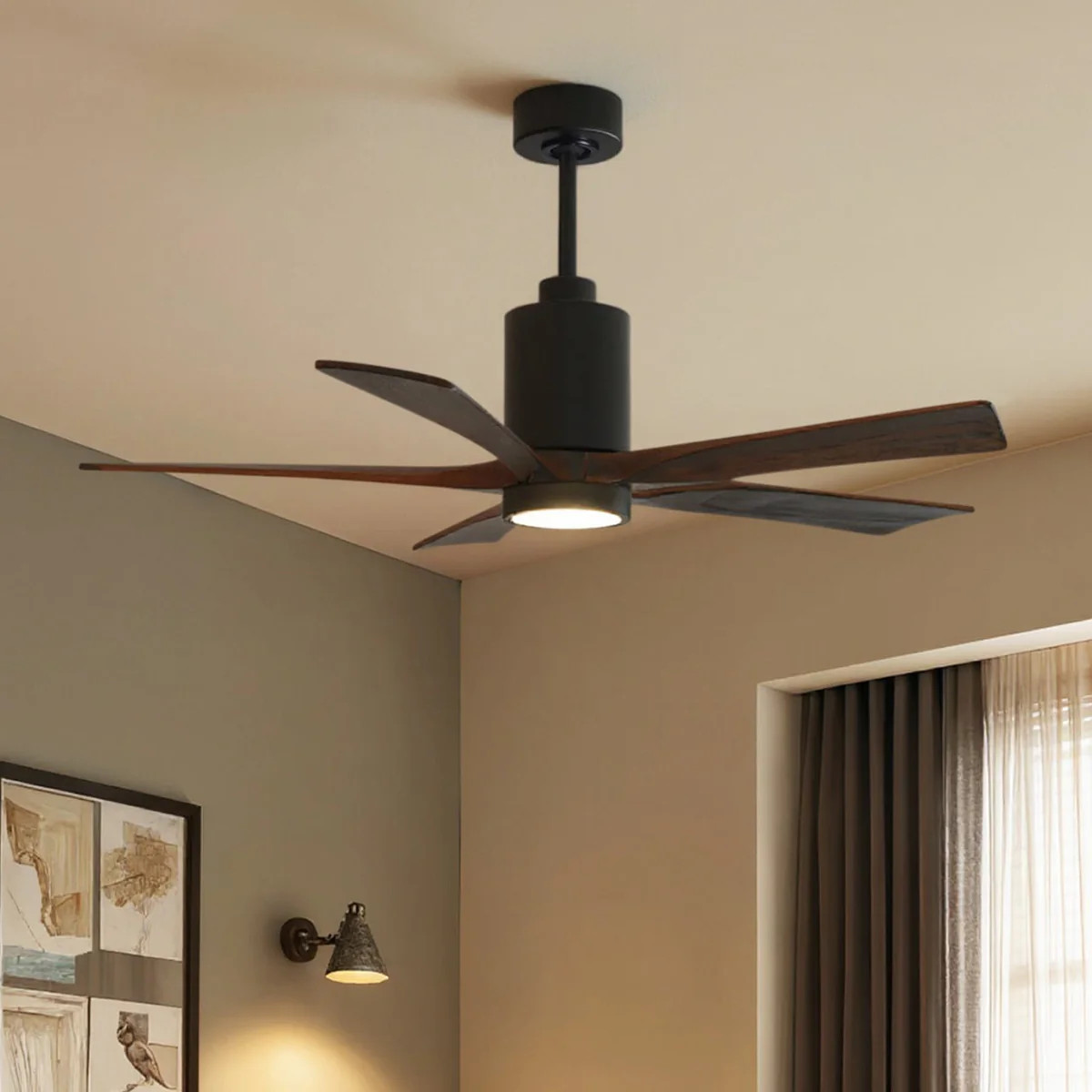 UMC9453 Farmhouse Indoor/Outdoor Ceiling Fan, 14" (Plus Downrod) H x 52" W x 52" D, Matte Black F... | Urban Ambiance, Inc.