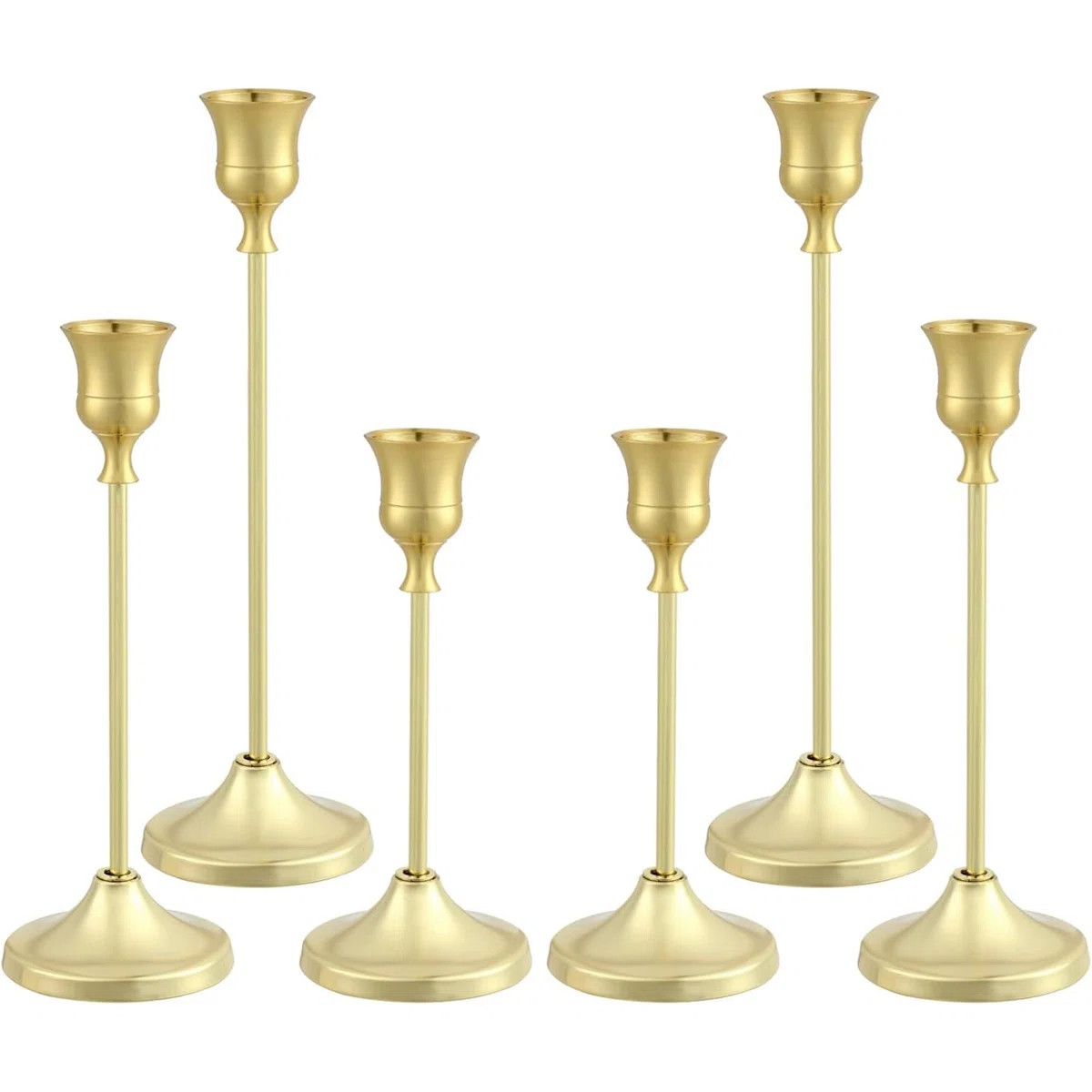 Candlestick Holders 6PCS Metal Taper Candle Holder Candle Holders For Pillar Candles Candle Holde... | Wayfair North America