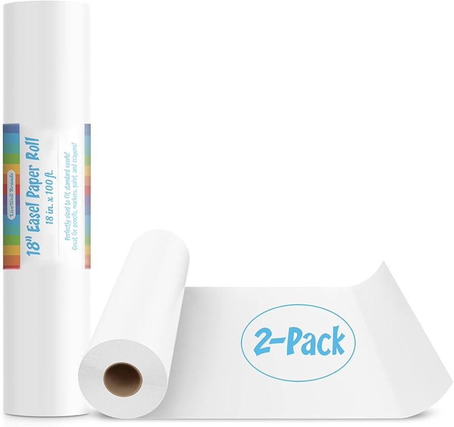 2 Pack of 18-Inch Easel Paper Roll for Arts & Crafts, Fits Most Standard Kids Easels, 100-Foot Ro... | Amazon (US)