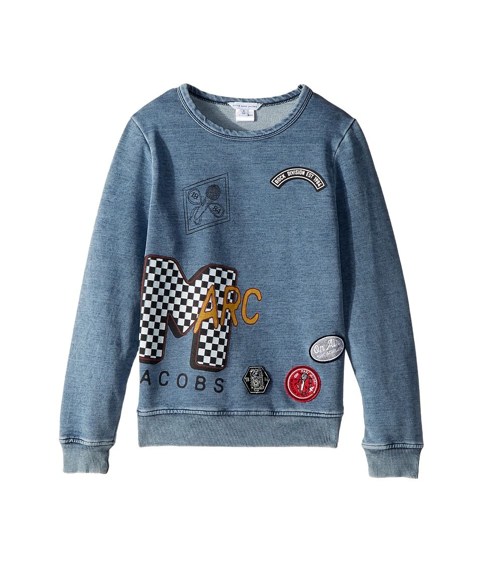 Little Marc Jacobs - MTV Style Badges Long Sleeve Sweatshirt (Little Kids/Big Kids) (Bleach) Boy's Sweatshirt | Zappos