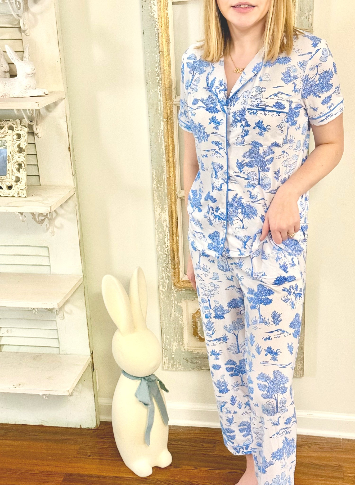 These blue toile pajamas from Walmart are to die for! For $20 you cannot beat them. They are selling out so quick! I am so glad I snagged a pair. Definitely size down if you’re in between sizes! 💙

#LTKStyleTip #LTKFindsUnder50 #LTKWatchNow