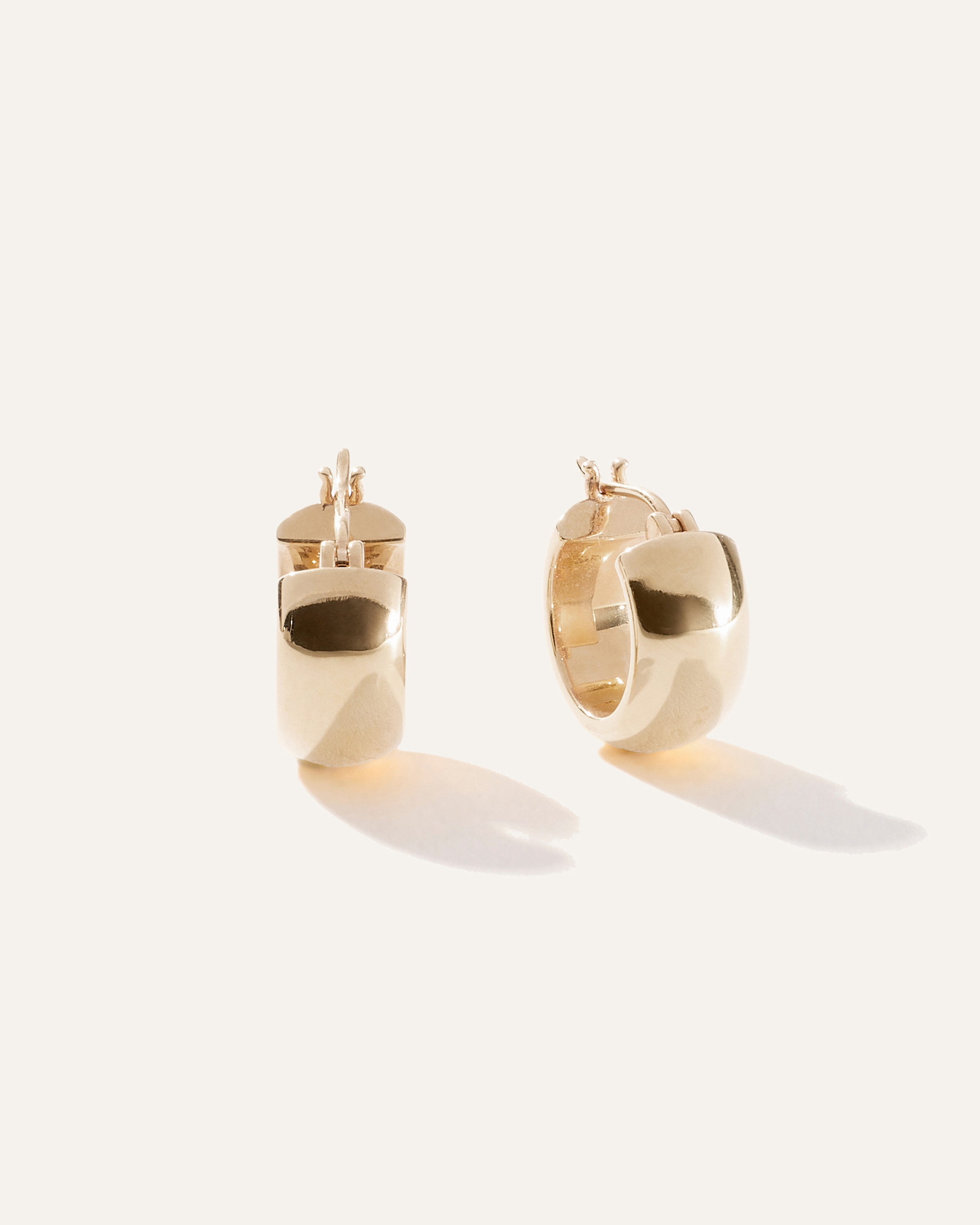 Quince | Women's 14K Gold Wide Huggies in Yellow Gold | Quince