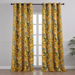 Topfinel Mustard Yellow Vintage Curtains & Drapes 84 Inches Long, Grommet Luxury Whimsical Floral... | Amazon (US)