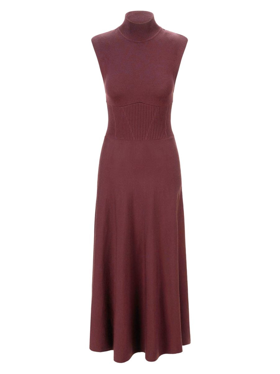 Lafayette Merino-Wool Fit & Flare Midi-Dress | Saks Fifth Avenue