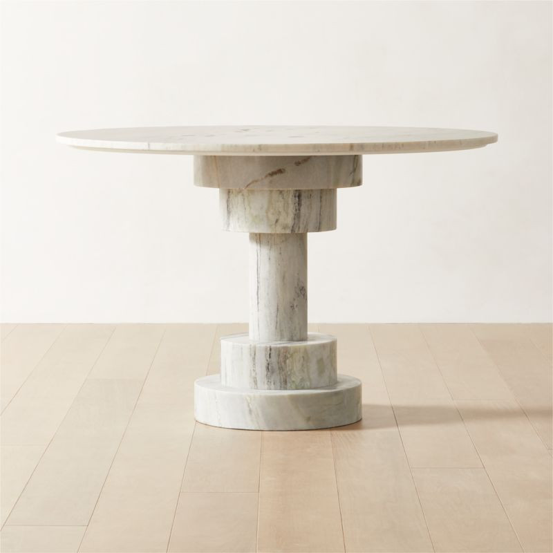 Kota Round Marble Dining Table + Reviews | CB2 | CB2