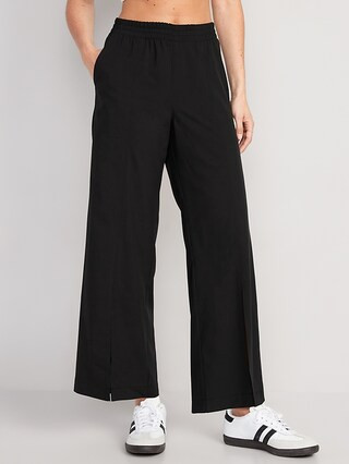 High-Waisted StretchTech Split-Front Wide-Leg Ankle Pants for Women | Old Navy (US)