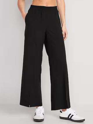 High-Waisted StretchTech Split-Front Wide-Leg Ankle Pants for Women | Old Navy (US)