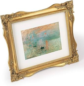 ASOWIN 8 x 10 Antique Picture Frame with Corner Flower Decor for 8 x 10 or 5 x 7 Photos with Whit... | Amazon (US)