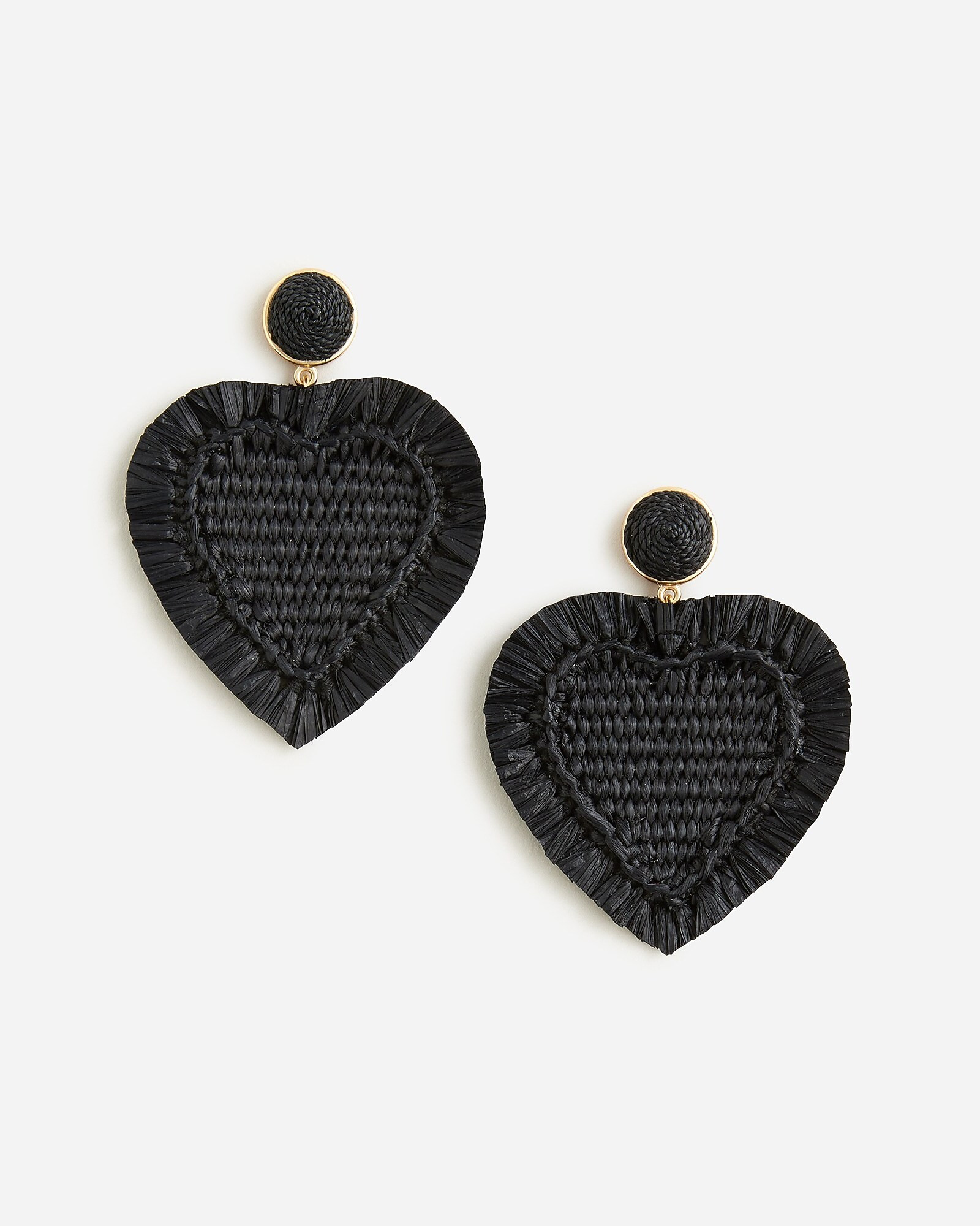 Oversized heart raffia earrings | J. Crew US