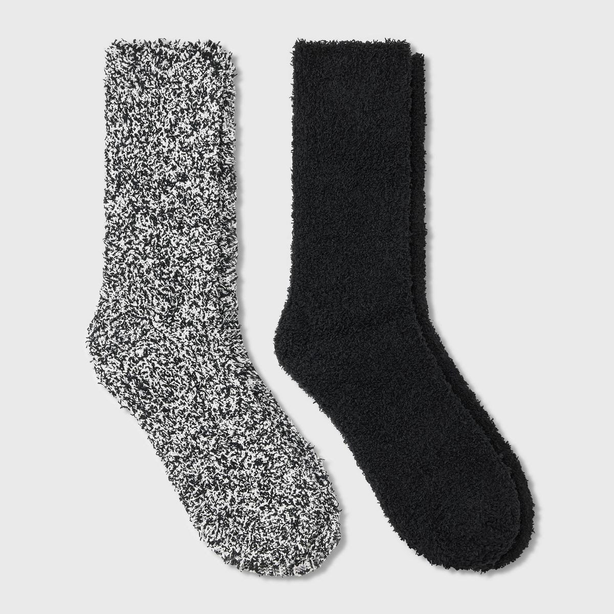 Women's Marled 2pk Cozy Crew Socks - Auden™ Black 4-10 | Target