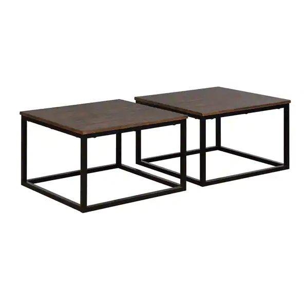 Arcadia Acacia Wood Square Coffee Tables (Set of 2) - Overstock - 22406172 | Bed Bath & Beyond